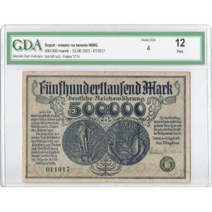 Sopot, 500 000 mariek 1923 - GDA 12