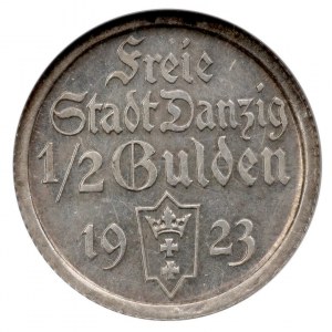 Svobodné město Gdaňsk, 1/2 gulden 1923 - NGC PF61