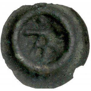 Pomorze Zachodnie, Tąglim, brakteat XIII-XIVw., gotycka litera A i znak