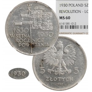 II Republic of Poland, 5 zloty 1930 - NGC MS60