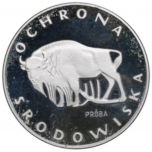 Volksrepublik Polen, 100 Zloty 1977 Umweltschutz - Bisonprobe