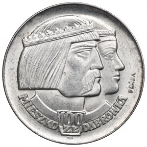 Polská lidová republika, 100 zlotých 1966 Mieszko i Dąbrówka Vzorek stříbra