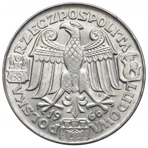 Poľská ľudová republika, 100 zlotých 1966 Mieszko i Dąbrówka Vzorka striebra