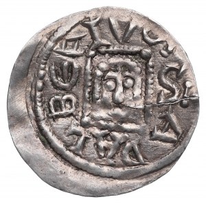 Bolesław IV. Kędzierzawy, Denar ohne Datum - Reliquie mit dem Kopf des Heiligen Adalbert