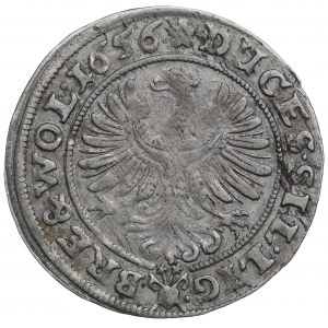 Schlesien, Herzogtum Brzesko-Legnicko-Wołów, Jerzy III Brzeski, Ludwik IV Legnicki und Krystian Wołowsko-Oławski, 3 Krajcary 1656, Legnica