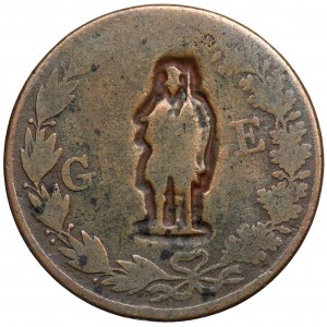 Russische Teilung, Nikolaus I., 3 Pfennige 1840 - Gegenstempel Aufständische(?)