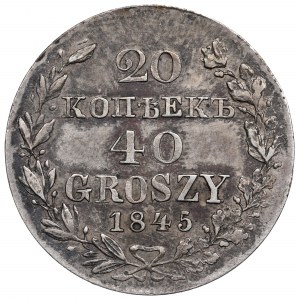 Zabór Rosyjski, Mikołaj I, 20 kopiejek=40 groszy 1845