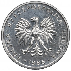 Poľská ľudová republika, 5 zlotých 1986 - Poniklované