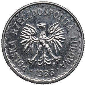 Volksrepublik Polen, 1 Zloty 1986 - vernickelt