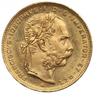 Rakúsko, 20 frankov (8 florénov) 1892
