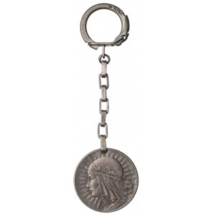 People's Republic of Poland, Key ring with 5 zloty Woman's head - Warmet Warsaw