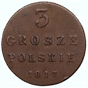 Kingdom of Poland, Alexander I, 3 pennies 1817 Warsaw IB