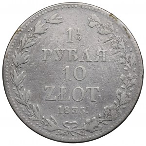 Congress Poland, Nicholas I, 1-1/2 rouble=10 zloty 1835 MW, Warsaw