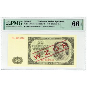 PRL, 50 złotych 1948 EL - WZÓR - PMG 66 EPQ