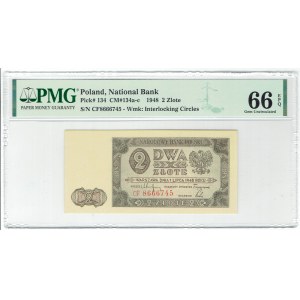 PRL, 2 złote 1948 CF - PMG 66 EPQ