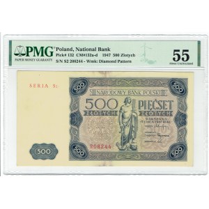 PRL, 500 zloty 1947 S2 - PMG 55