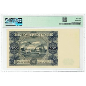 PRL, 500 złotych 1947 S2 - PMG 55