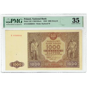People's Republic of Poland, 1000 gold 1946 E - PMG 35