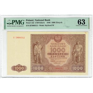 People's Republic of Poland, 1000 gold 1946 R - PMG 63