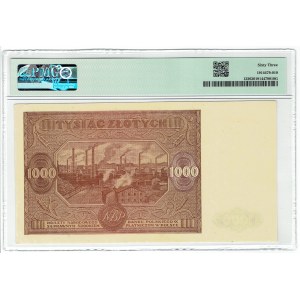 PRL, 1000 złotych 1946 R - PMG 63