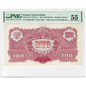 PRL, 100 złotych 1944 , ...owym... TK - PMG 55
