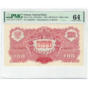 PRL, 100 złotych 1944 , ...owe... As - PMG 64