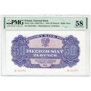 PRL, 50 złotych 1944 , ...owe... EE - PMG 58