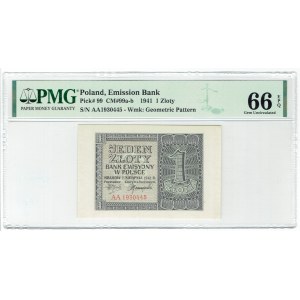 GG, 1 złotych 1941 AA - PMG 66 EPQ