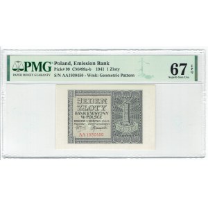 GG, 1 złotych 1941 AA - PMG 67 EPQ