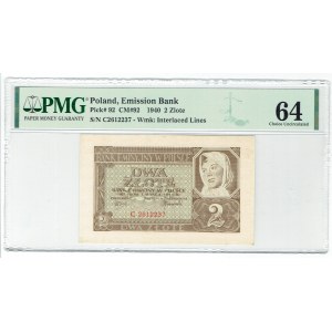 GG, 2 złote 1940 C - PMG 64
