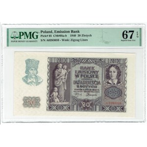 GG, 20 gold 1940 A - PMG 67 EPQ