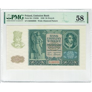 GG, 50 złotych 1940 B - PMG 58