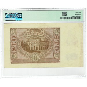 GG, 100 złotych 1940 - rzadsza seria B - PMG 35