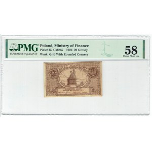 II RP, 20 groszy 1924 - PMG 58