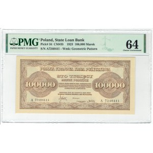 II RP, 100.000 marek polskich 1923 A - PMG 64