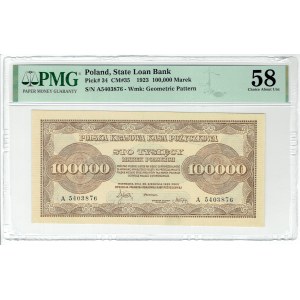 II RP, 100,000 Polish marks 1923 A - PMG 58