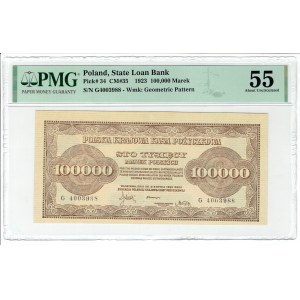 II RP, 100.000 marek polskich 1923 G - PMG 55