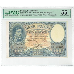 II RP, 100 złotych 1919 S.B. PMG 55