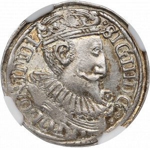 Sigismund III, 3 groschen 1597, Olcusia - NGC MS63
