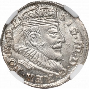 Sigismund III, 3 groschen 1592, Vilnius - NGC MS63