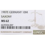 Germany, Saxony, 10 mark 1907 - NGC MS62
