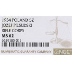 II Republic of Poland, 5 zloty 1934 Riffle Eagle - NGC MS62