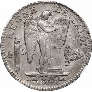 France, Louis XVI, Ecu 1792, Paris - NGC AU58