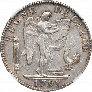 France, 6 livres 1793 - NGC AU55