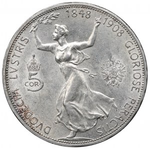 Rakousko, František Josef, 5 korun 1908 - 60. výročí vlády