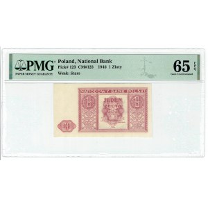 PRL, 1 zloty 1946 - PMG 65 EPQ