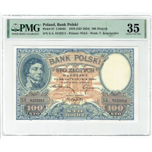 II RP, 100 zloty 1919 S.A. PMG 35