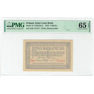 II RP, 1 Polish mark 1919 IAR - PMG 65 EPQ