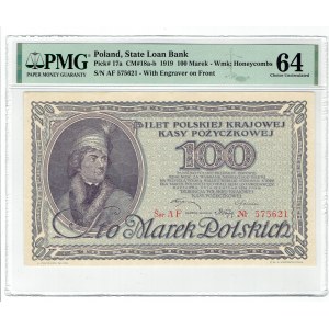 II RP, 100 marks 1919 AF - PMG 64