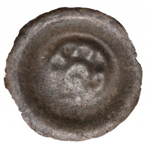 Unspecified district, 13th/14th century brakteat, head with hair